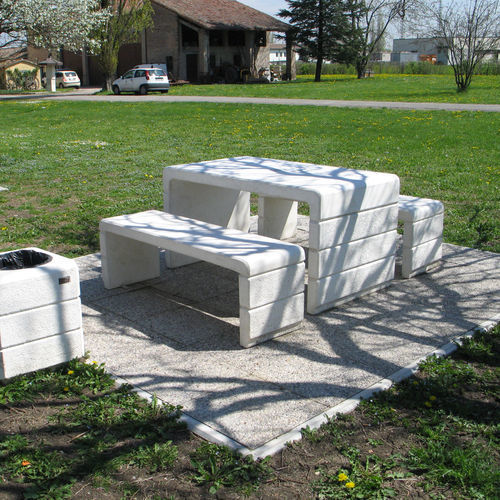 Tavolo da picnic contemporaneo - MILANO - VASART URBAN DESIGN - in calcestruzzo / con supporto in calcestruzzo / rettangolare