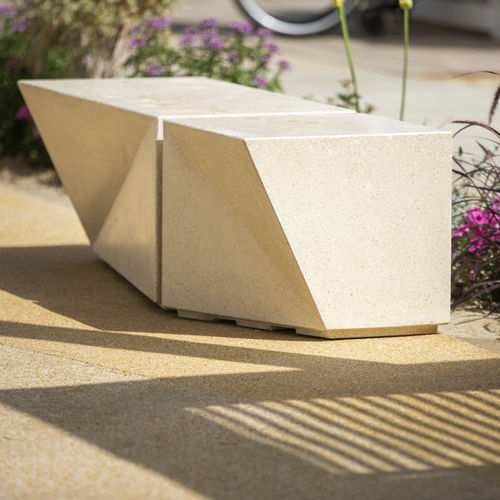 Panca per spazi pubblici contemporanea - ROCK - VASART URBAN DESIGN - in ipè / in calcestruzzo ad alte prestazioni / in acciaio inossidabile