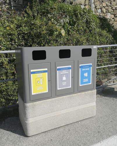 Portarifiuti pubblico - OIKOS - VASART URBAN DESIGN - per raccolta differenziata / in acciaio inossidabile / in metallo verniciato