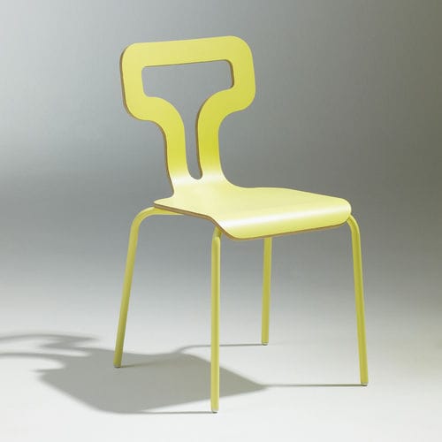 Sedia design minimalista - CHILK - SOCA - da interno / in legno / con supporto in metallo