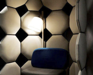Paravento contemporaneo - INFINITE MAN - SOCA - in tessuto / per hotel / modulare