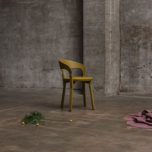 Sedia contemporanea - CAL - SOCA - da interno / in faggio / imbottita
