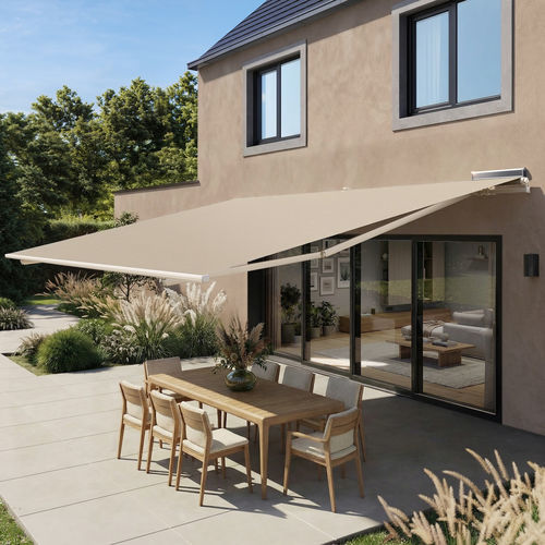 Tenda da sole retrattile - HORIZON SUNPOWERED - FRANCIAFLEX - a motore / per terrazza / beige