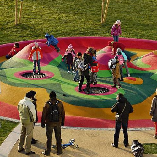 Trampolino per parco giochi - LOOP XL - Eurotramp Trampoline Kurt Hack GmbH - rotondo / da esterno