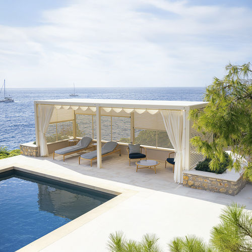 Gazebo in alluminio - YPE - UNOSIDER - in PVC / tetto in tela / con tetto in PVC