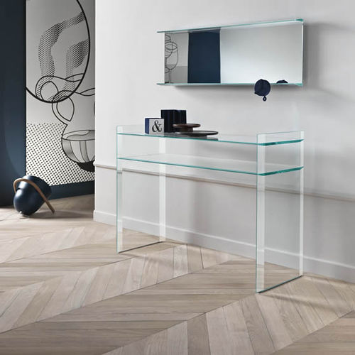 Consolle contemporanea - QUILLER - TONELLI Design - in noce / in MDF / in vetro