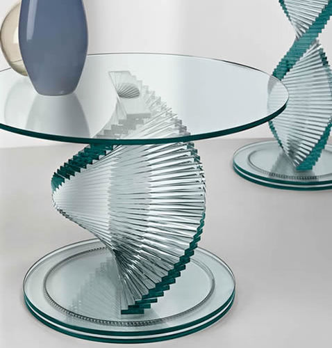 Tavolino contemporaneo - ELICA - TONELLI Design - in vetro / rotondo / per uso residenziale