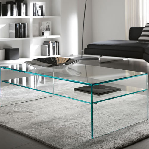Tavolino basso contemporaneo - FRATINA 2 - TONELLI Design - in vetro smerigliato / rettangolare / per uso residenziale