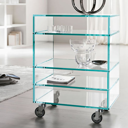 Scaffale a rotelle - GRATTACIELO - TONELLI Design - contemporaneo / in vetro