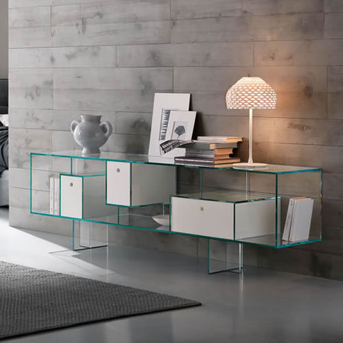 Credenza moderna LIBER TONELLI Design in legno laccato / in vetro