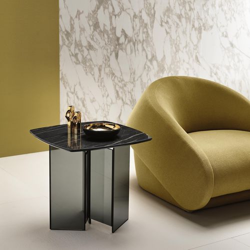 Tavolo d'appoggio contemporaneo - METROPOLIS - TONELLI Design - in vetro / in marmo / in ceramica