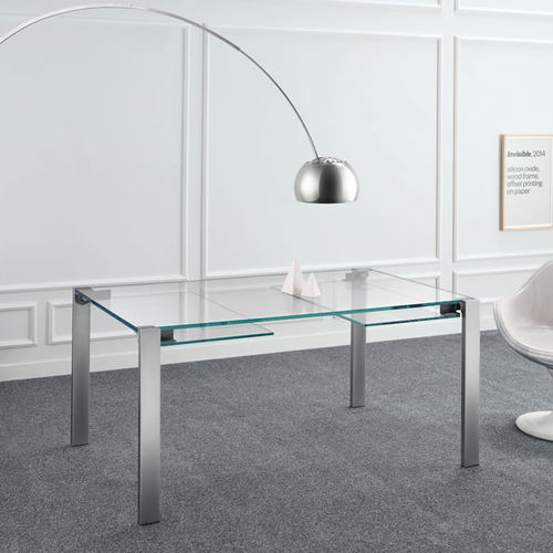 Tavolo contemporaneo - LIVINGSTONE - TONELLI Design - in metallo / in pelle / con supporto in metallo cromato