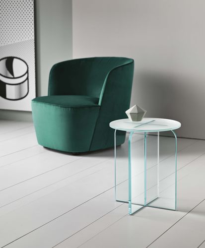 Tavolino contemporaneo - OPALINA - TONELLI Design - in vetro / rotondo / per uso residenziale