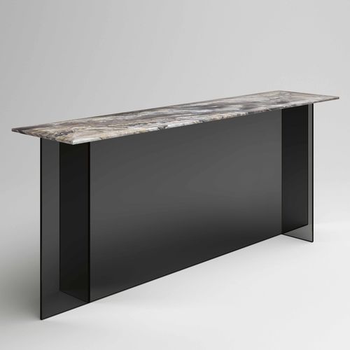 Consolle contemporanea - SESTANTE  - TONELLI Design - in marmo / con supporto in vetro / rettangolare