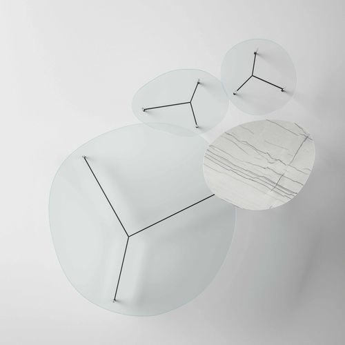 Tavolino basso contemporaneo - AFTER9  - TONELLI Design - in vetro / in legno / in marmo