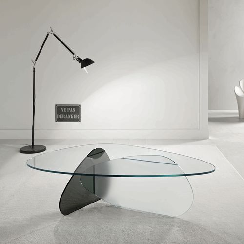 Tavolino basso contemporaneo - KAT - TONELLI Design - in vetro / triangolare / per uso residenziale