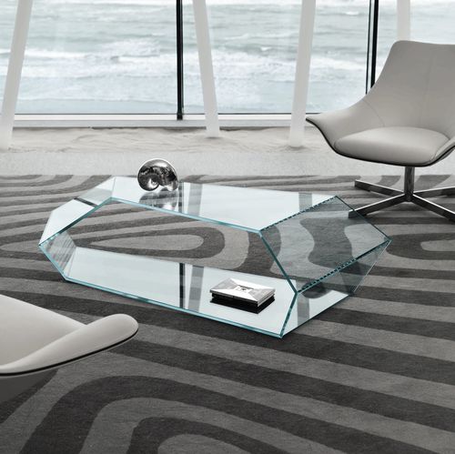 Tavolino basso contemporaneo - DEKON 2 - TONELLI Design - in vetro / per uso residenziale / da interno