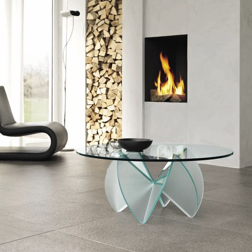 Tavolino basso contemporaneo - ROSA DEL DESERTO - TONELLI Design - in vetro / rotondo / per uso residenziale