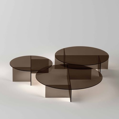 Tavolino basso contemporaneo - SESTANTE - TONELLI Design - in vetro / con supporto in vetro / rettangolare