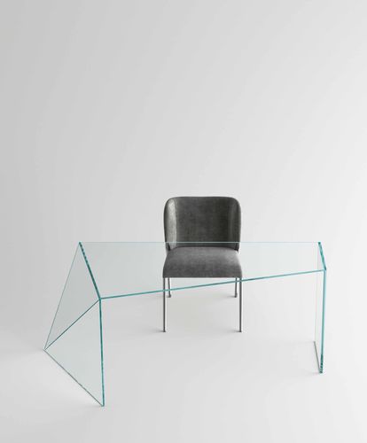 Scrivania contemporanea - PENROSE - TONELLI Design - in vetro / dritta / trasparente