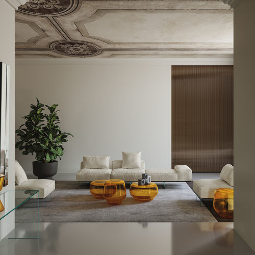 Tavolino basso design originale - OASIS - TONELLI Design - in vetro di Murano / in vetro soffiato / circolare