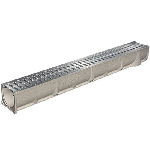 Canaletta con griglie - MEAGARD II - MEA Water Management - MEA Bautechnik GmbH - in calcestruzzo a polimeri / griglia in acciaio galvanizzato / griglia in ghisa
