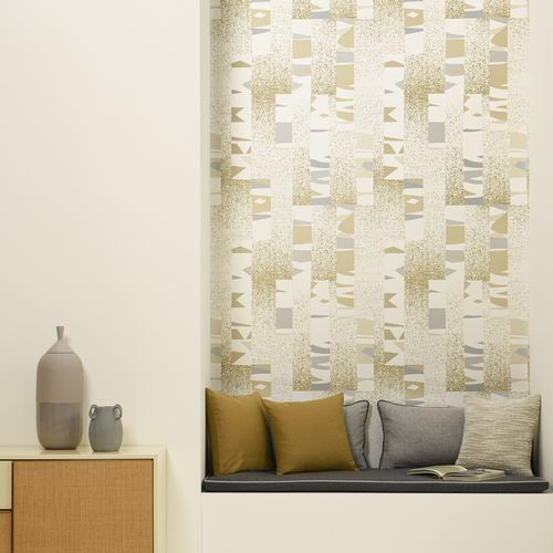Carta da parati contemporanea - BETULA  - LELIEVRE - a motivi / bianca / blu