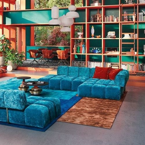 Divano modulare - EDGY - BRETZ - contemporaneo / in tessuto / con braccioli