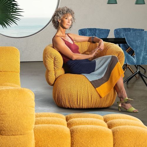 Poltrona contemporanea - BALAAO - BRETZ - in tessuto / in legno / con poggiapiedi