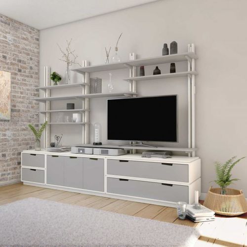 Parete attrezzata TV contemporaneo - ESPACE LOGGIA - in legno laccato / modulare