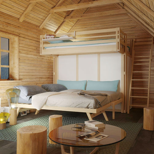 Divano letto - ESPACE LOGGIA - contemporaneo / con letto estraibile / grigio