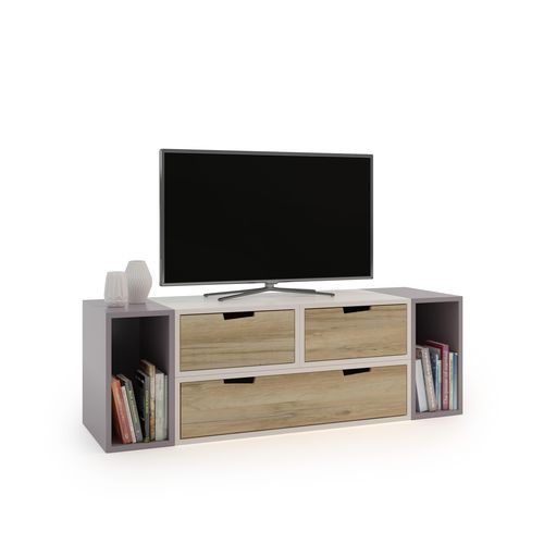 Mobile porta TV contemporaneo - ESPACE LOGGIA - modulare / in rovere / in MDF