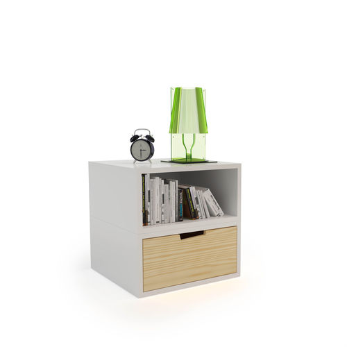 Comodino contemporaneo - ESPACE LOGGIA - in rovere / in MDF / in pino