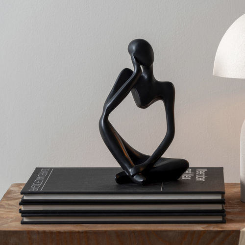 Scultura in resina - Imagine - KARLSSON CLOCKS - da appoggio / dorata / nera