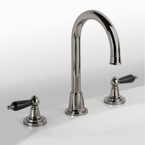 Miscelatore doppio comando per lavabo - C19-1301 STAR À MANETTES TRADITION - Cristal&Bronze - da appoggio / in ottone / da bagno