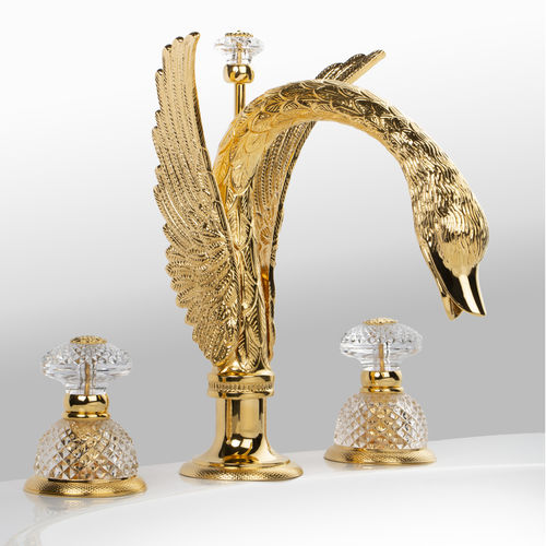 Miscelatore doppio comando per lavabo - C46-1301 CYGNE FLAMANT - Cristal&Bronze - da appoggio / in ottone / in oro