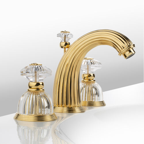 Miscelatore doppio comando per lavabo - C50-1301 D&Ocirc;ME CANNEL&Eacute; - Cristal&Bronze - da appoggio / in ottone / in oro