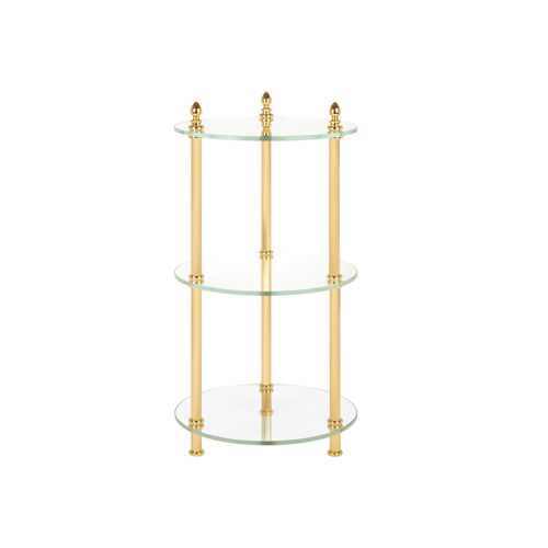 Tavolino classico - FS01-6121 - Cristal&Bronze - in vetro / con supporto in ottone / rotondo
