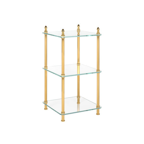 Tavolino classico - FS01-6123 - Cristal&Bronze - in vetro / con supporto in ottone / quadrato