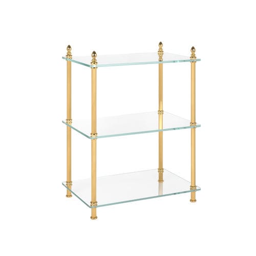 Tavolino classico - FS01-6125 - Cristal&Bronze - in vetro / con supporto in ottone / rettangolare