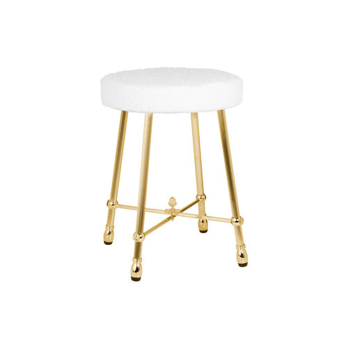 Sgabello classico - FS01-6131 - Cristal&Bronze - con supporto in ottone / imbottito / rotondo