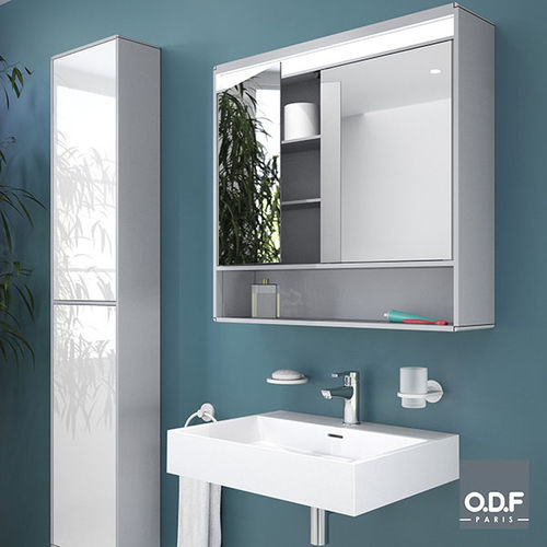 Mobile pensile per bagno con specchio contemporanea - 8563-11 - ODF Paris - per uso residenziale / contract / in vetro