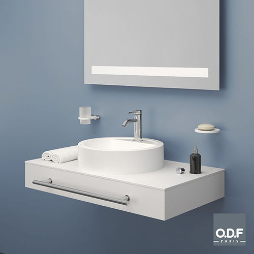 Piano lavabo in Fenix NTM - 1P090 A0 - ODF Paris - ad uso professionale / su misura / con portasalviette integrato