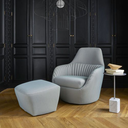 Poltrona contemporanea - AMÉDÉE - CINNA - in pelle / in schiuma di poliuretano / in MDF