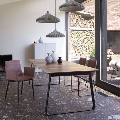 Tavolo da pranzo contemporaneo - VILNA - CINNA - in rovere / in noce / in legno massiccio