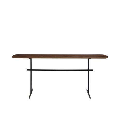 Tavolo d'appoggio contemporaneo - PRADO - CINNA - in noce americano / in acciaio laccato / con supporto in acciaio laccato