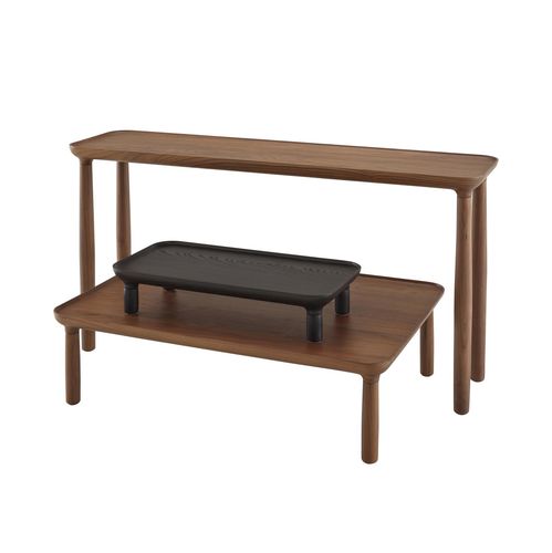Tavolo d'appoggio design originale - LOTIS - CINNA - in noce / in legno massiccio / in frassino