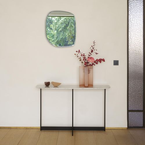 Consolle design minimalista - ISTRANA - CINNA - in noce americano / in marmo / con supporto in acciaio laccato