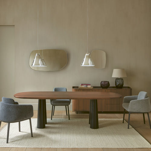 Tavolo contemporaneo - HASHIRA - CINNA - in legno / in legno / in marmo