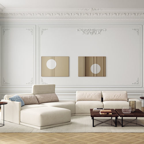 Divano modulare - GRAND ANGLE  - CINNA - d'angolo / contemporaneo / in tessuto
